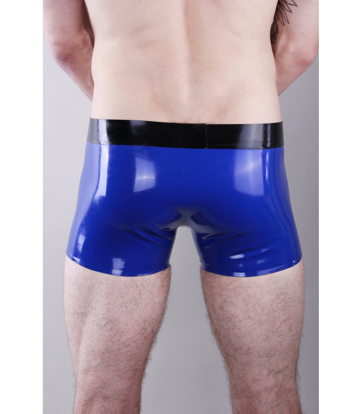 EXLATEX Latex Panties Briefs with Tube Rubber Underwear Shorts